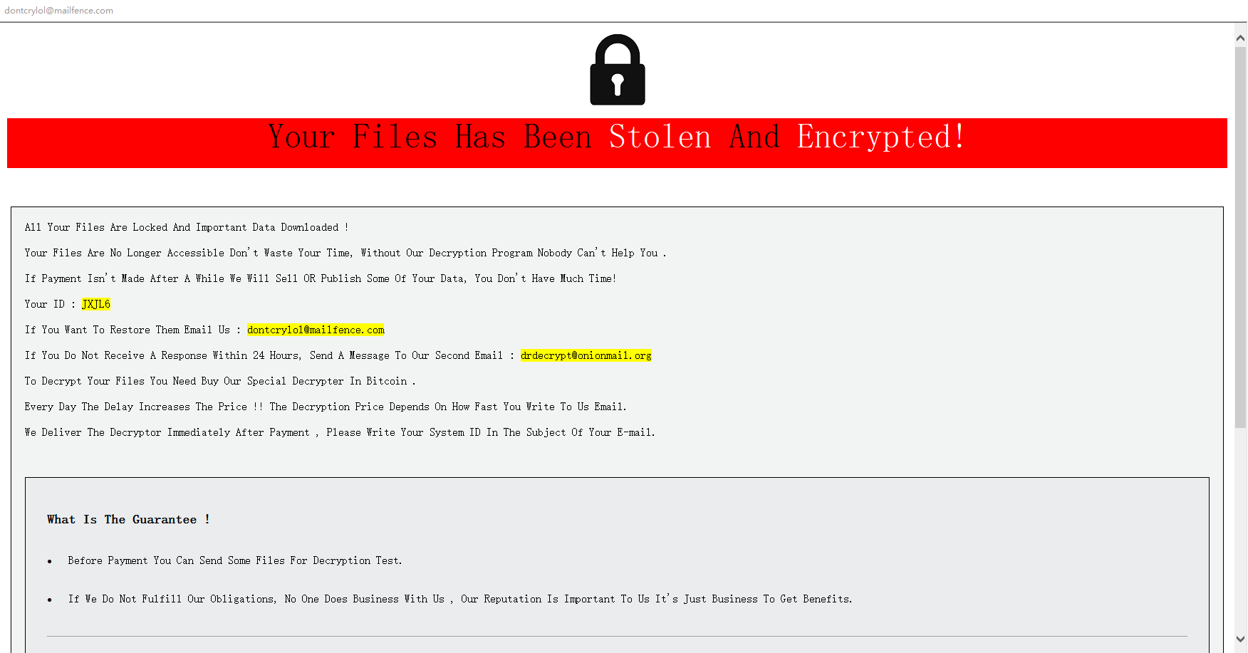 DontCryLol勒索病毒家族详情_360社区