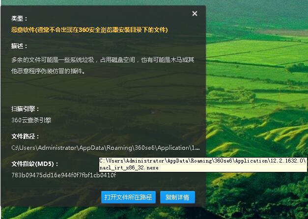 帮忙看一下这2个文件属于正常吗360杀毒杀出来360浏览器文件夹内恶意